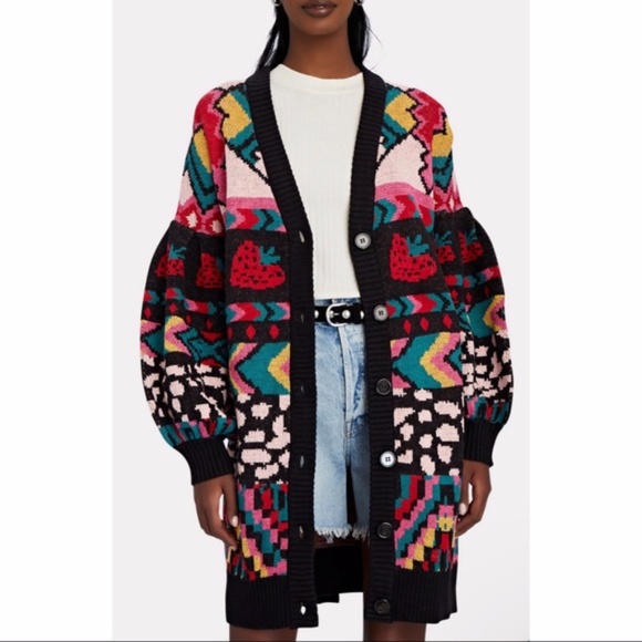 NEW Farm Rio Crazy Mix Cardigan Small - Picture 8 of 17